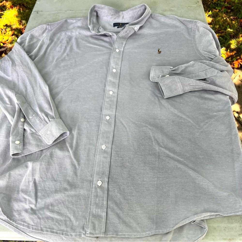 Polo by Ralph Lauren Light Gray Long-Sleeve Button-Down Shirt